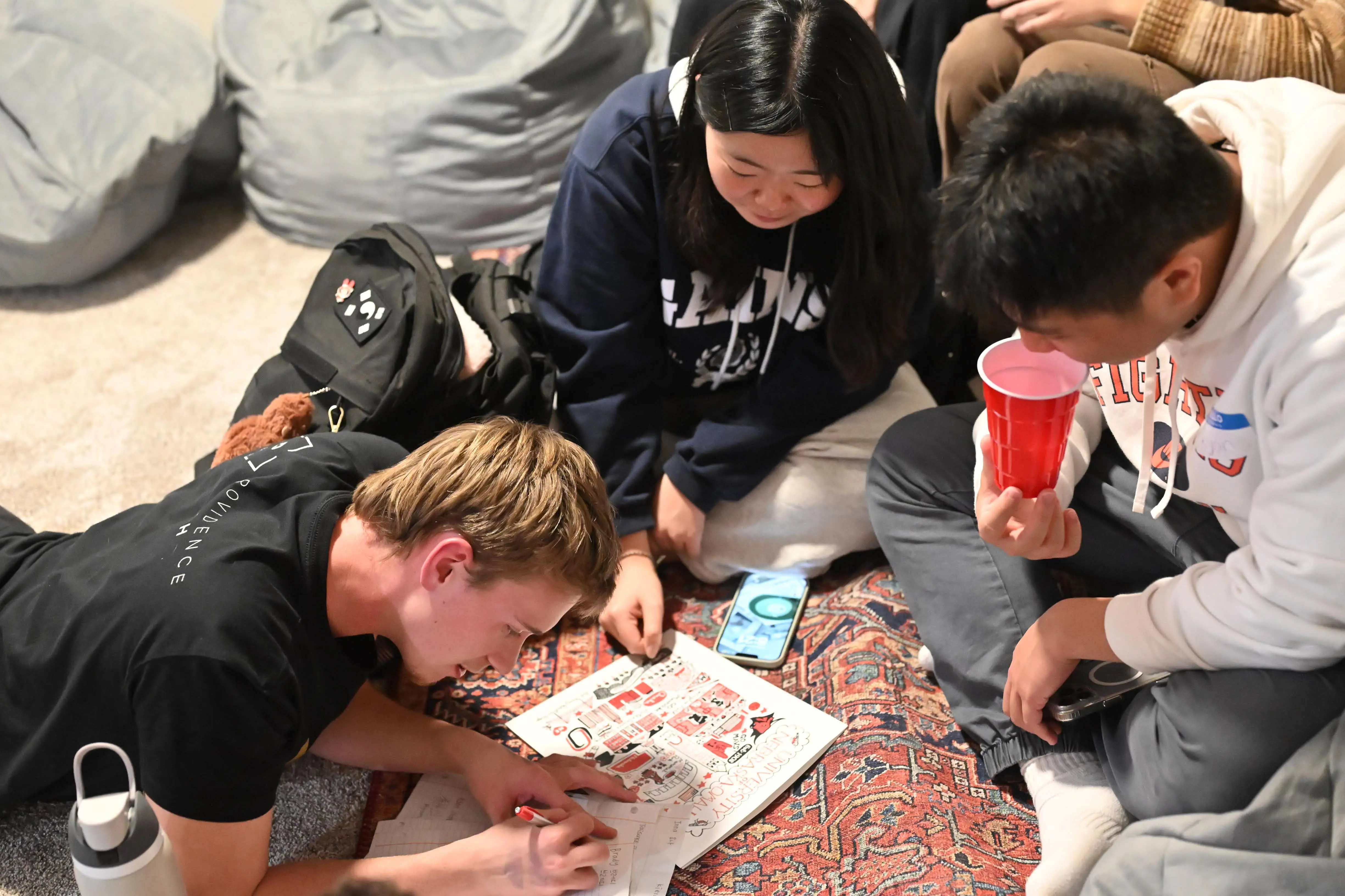 Students and friends at a Global Friends event