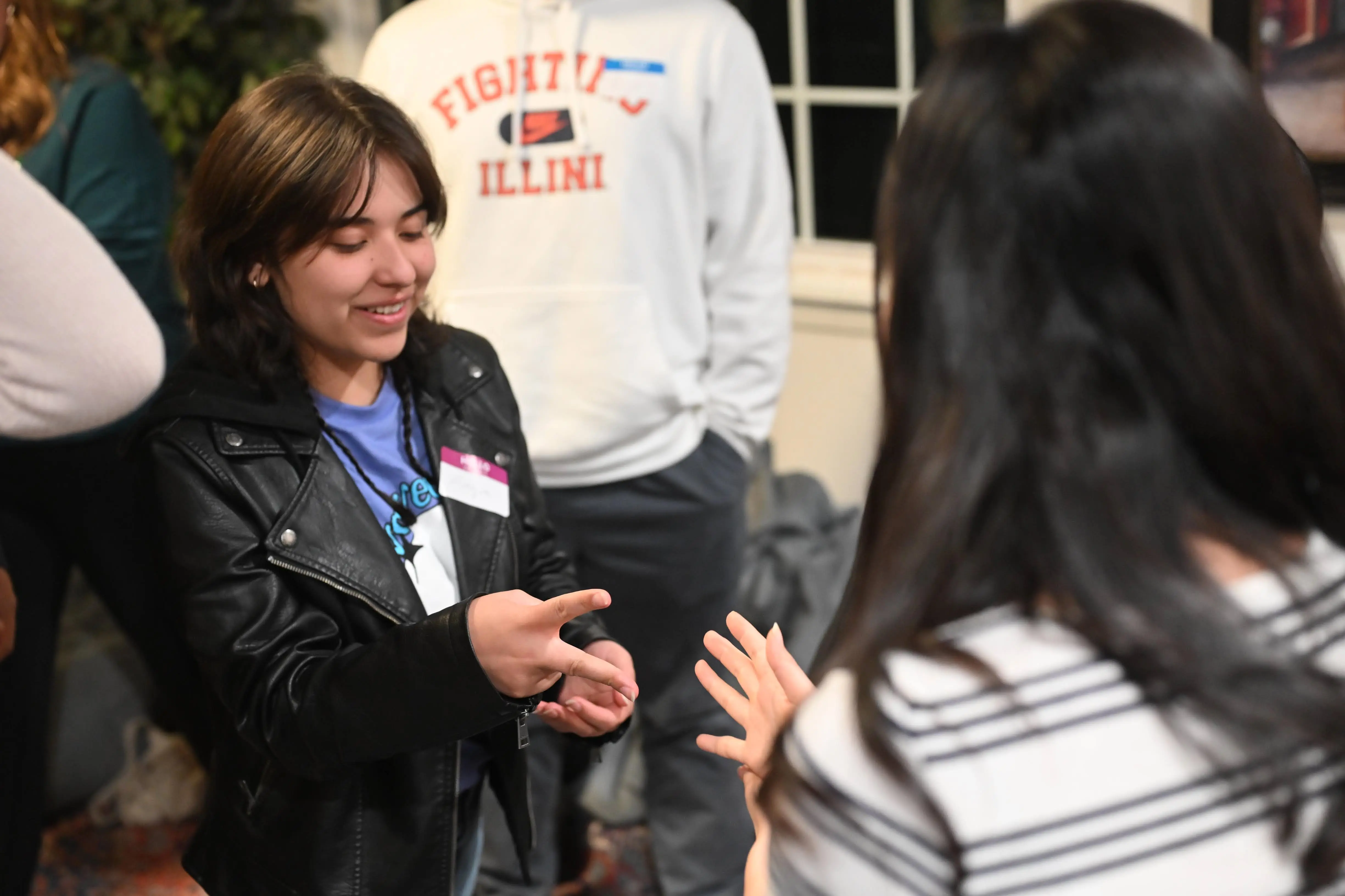 Students connecting at a Global Friends event